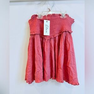 Elan Pink Smocked Waist Mini Skirt Medium NWT
